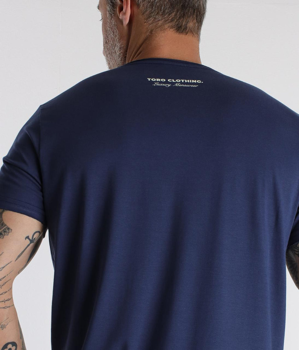 T-shirt Fio Egípcio Corte a Fio Luxury Blue