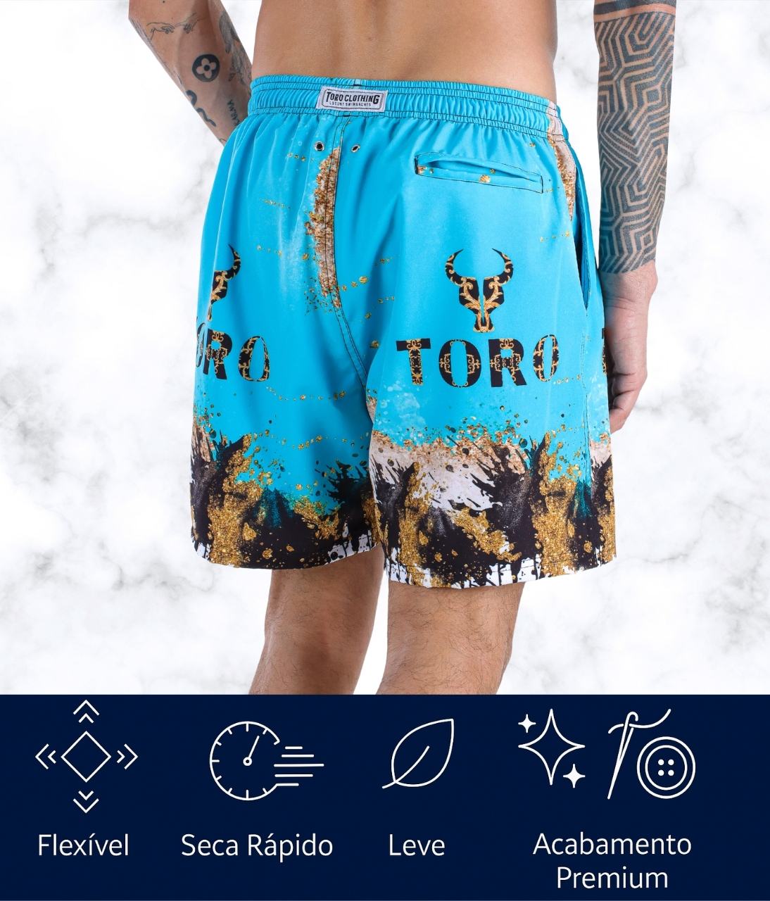 Short Toro Masculino Marble Dreams