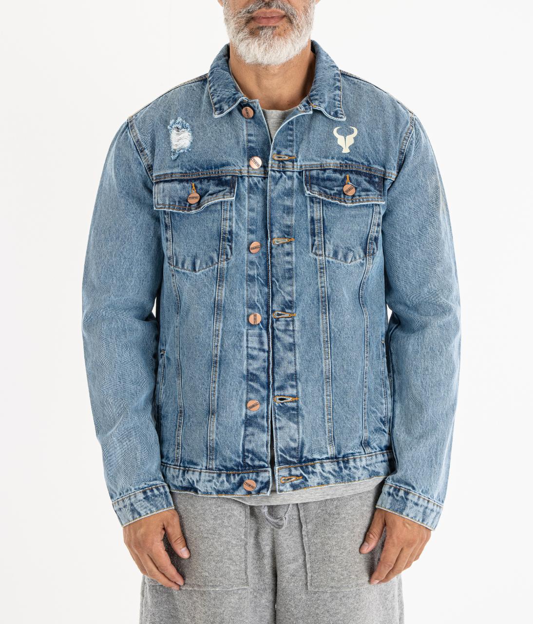 Jaqueta TORO Blue Jeans Flame Skull