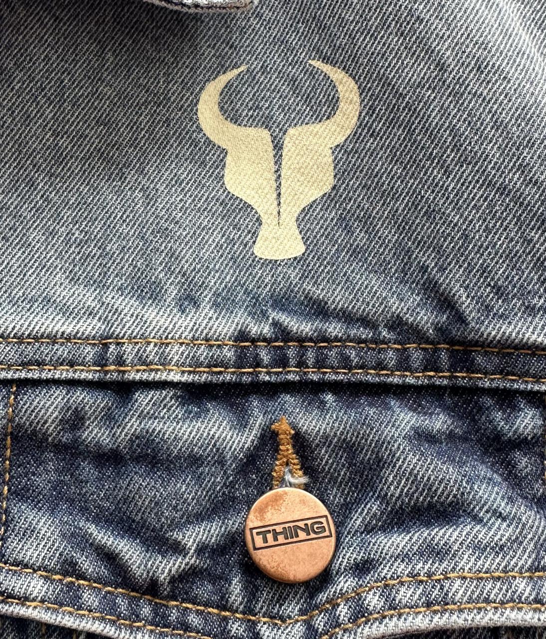 Jaqueta TORO Custom Jeans Flame Skull