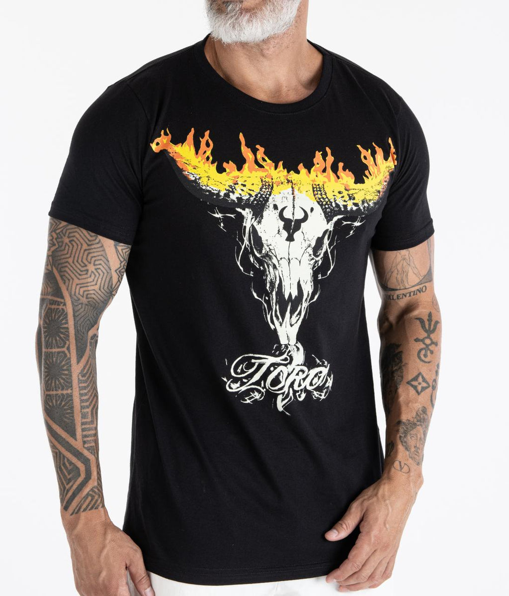 T-shirt TORO Flame Skull Black