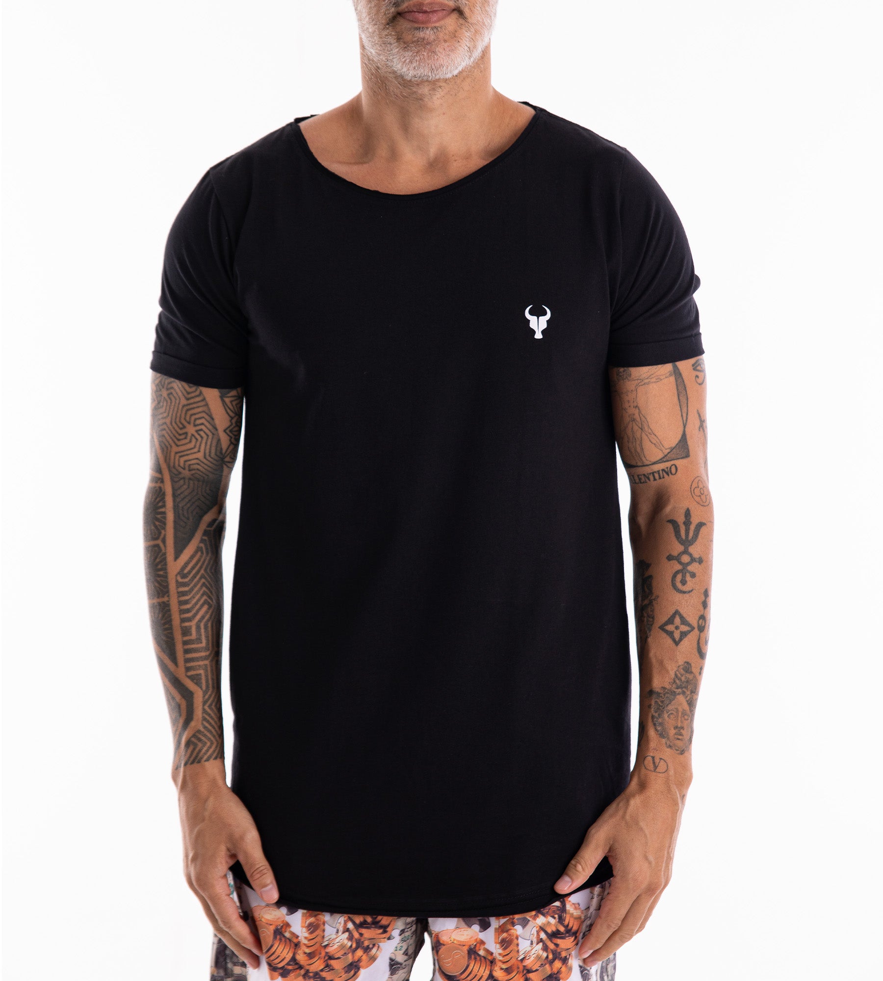 T-shirt Toro Long Corte à Fio Preto