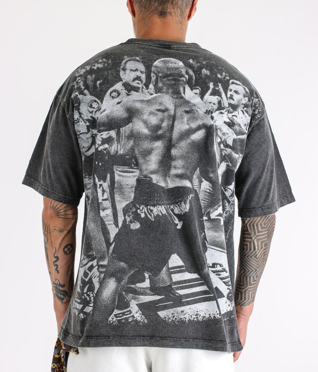 T-shirt Toro Over MiKe Tyson VS Police Cinza Stone