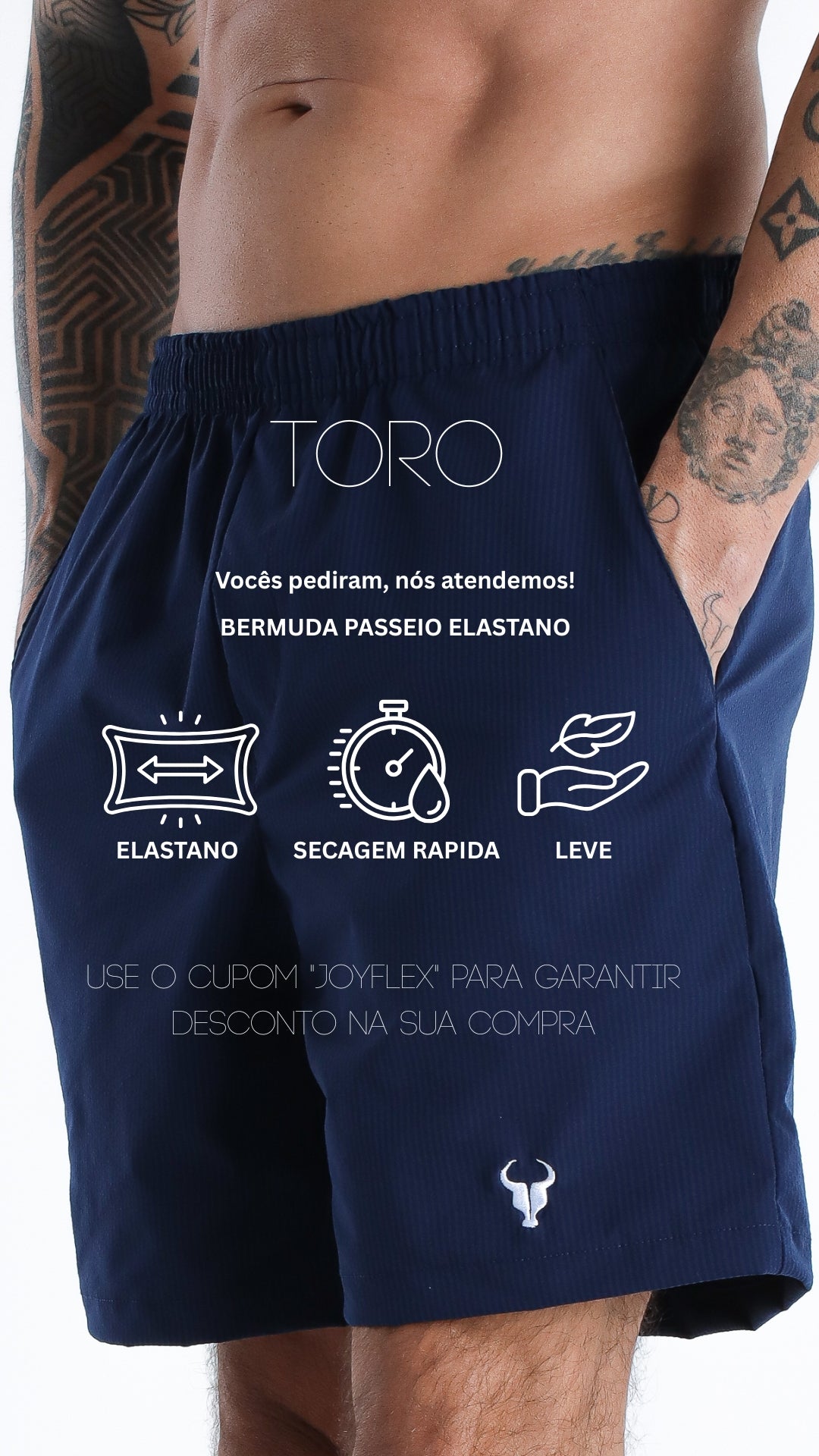 Bermuda Toro classic Joy Flex Marinho