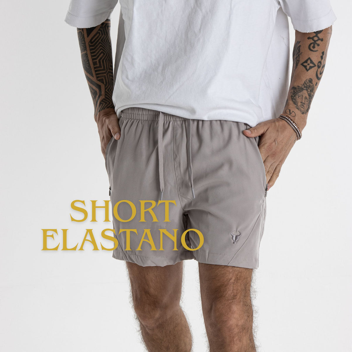 Short Toro Masculino HYBRID Bege c/ forro e zíper