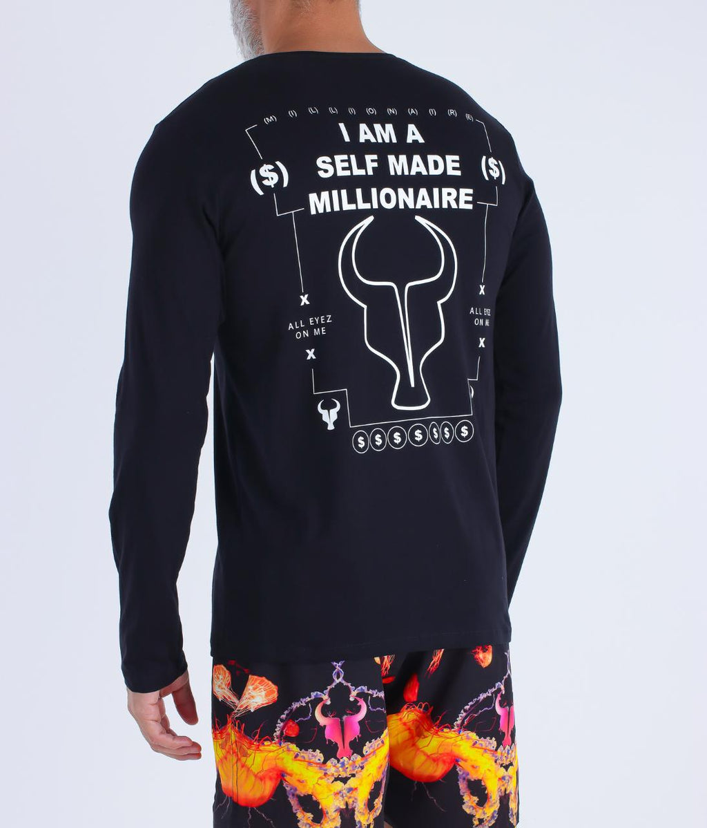 T-shirt M/L Toro decote V ALL EYEZ ON ME fio egípcio Black
