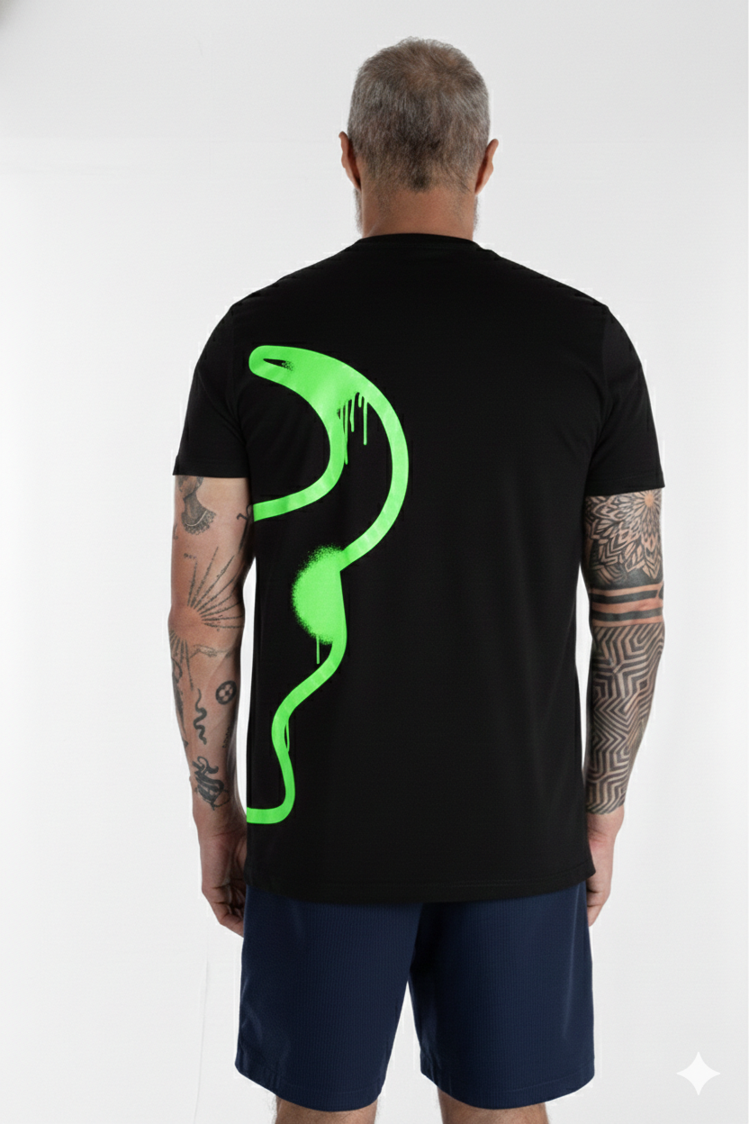 T-Shirt Toro Black Half Green Neon