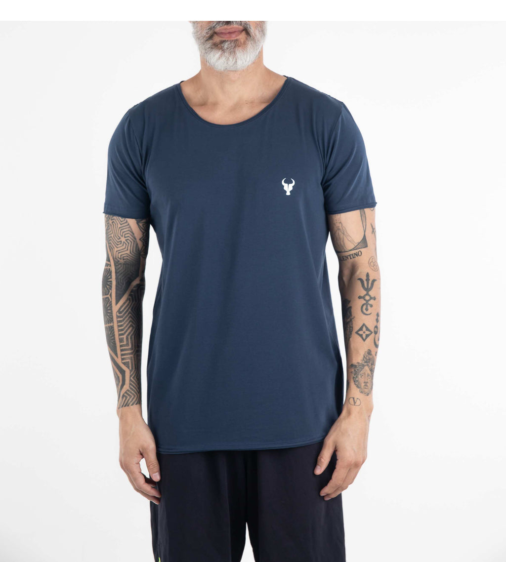T-shirt Fio Egípcio Corte a Fio Marinho