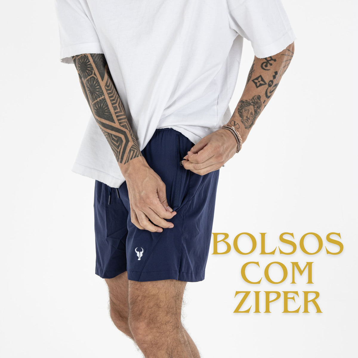Short Toro Masculino HYBRID Marinho c/ forro e zíper