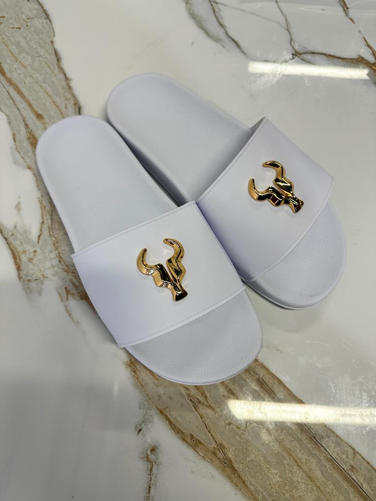 Chinelo Toro Slide White Gold Edition