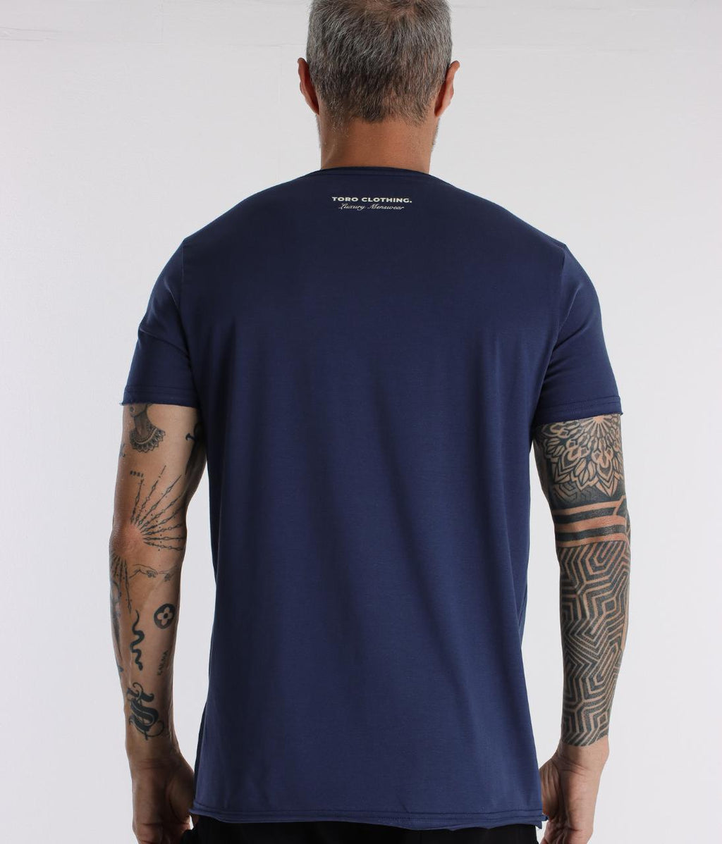 T-shirt Fio Egípcio Corte a Fio Luxury Blue