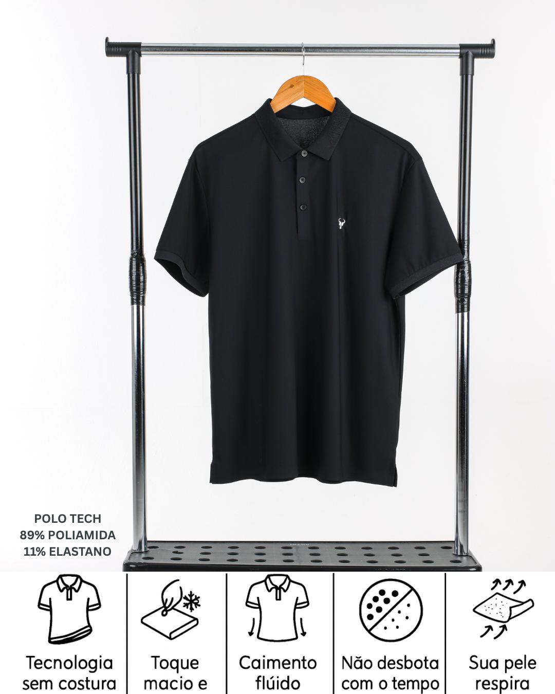 CAMISA POLO TORO TECH PRETA POLIAMIDA