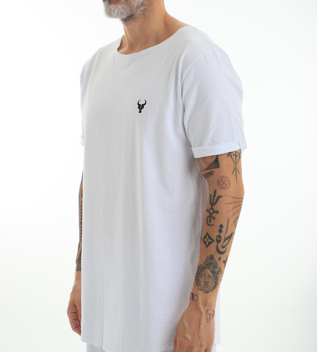 T-shirt Toro Long Corte à Fio Branca