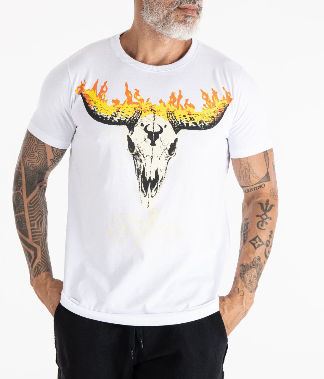 T-shirt TORO Flame Skull White
