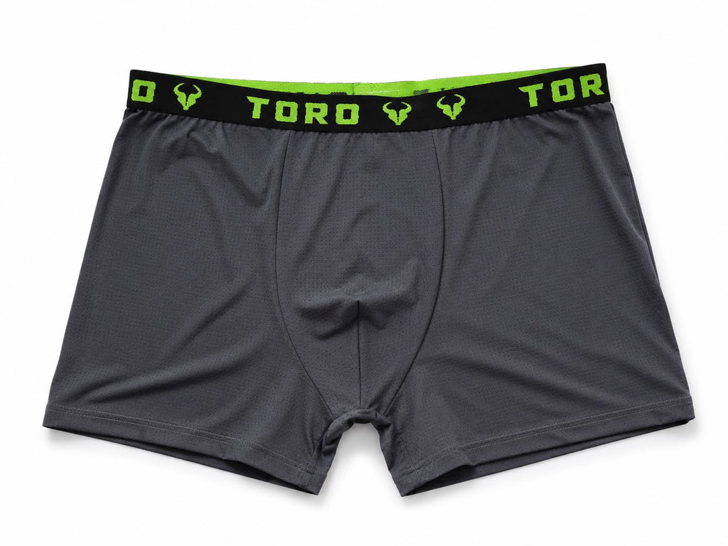 Cueca Toro  Dry cinza escuro com elástico verde