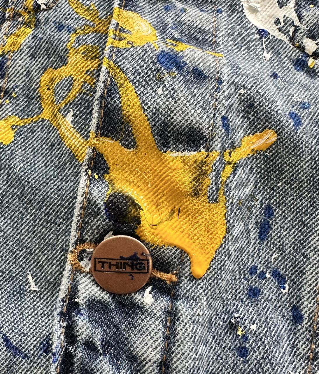 Jaqueta TORO Custom respingos Jeans Flame Skull