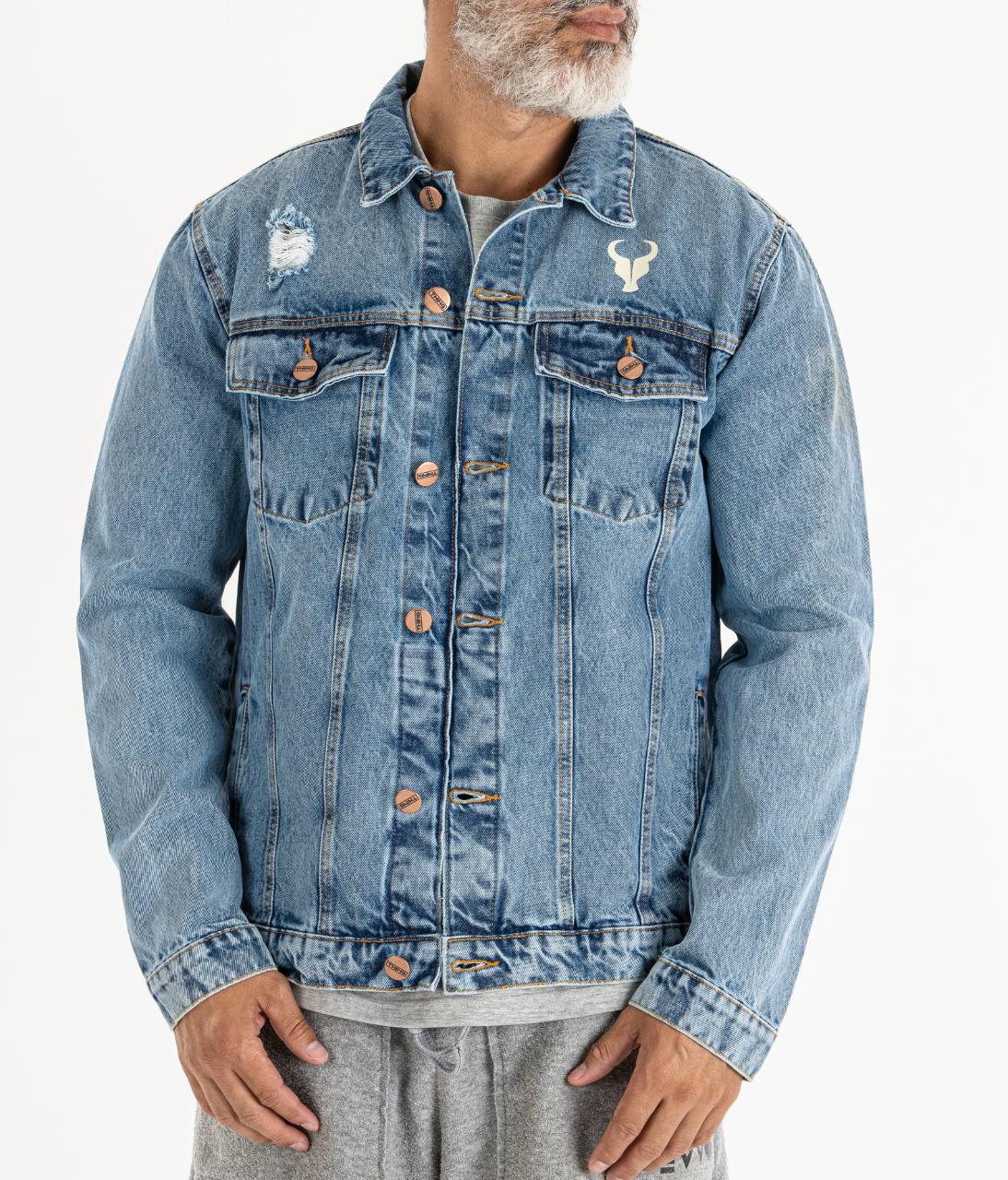 Jaqueta TORO Blue Jeans Flame Skull
