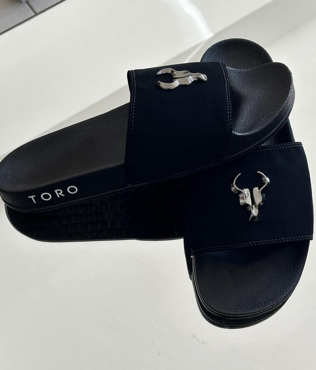 Chinelo Toro Slide Preto Hades Nobuck