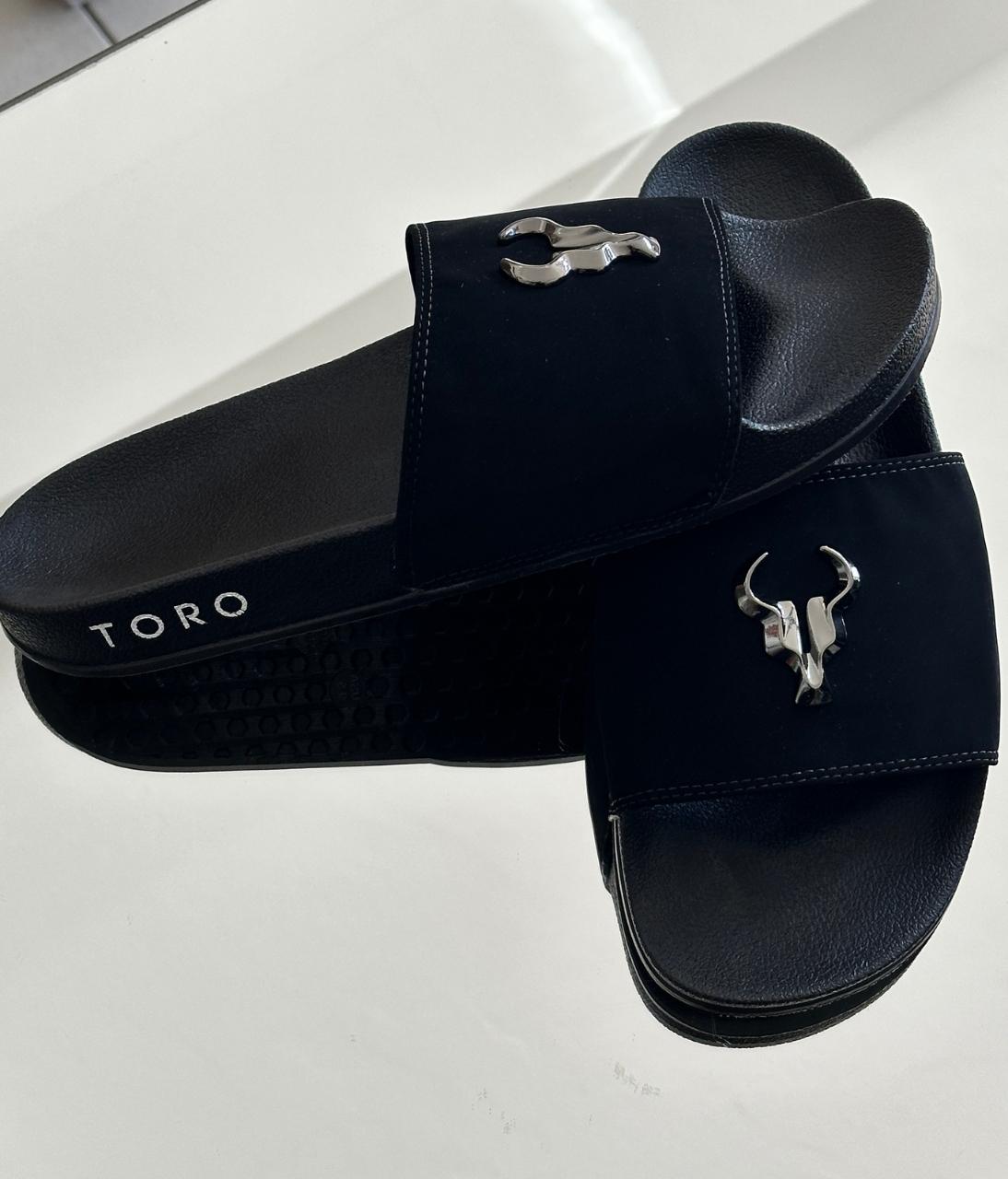 Chinelo Toro Slide Preto Hades Nobuck