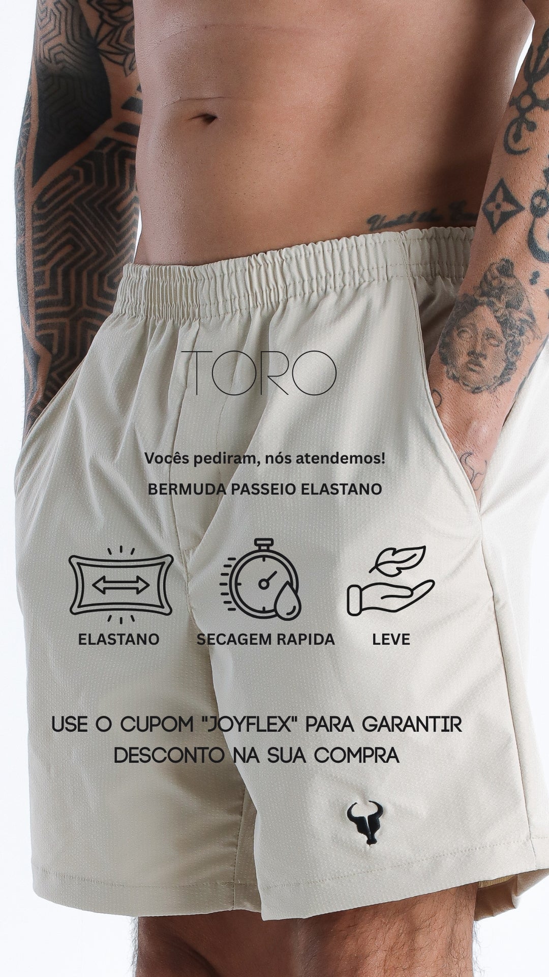 Bermuda Toro classic Joy Flex Areia