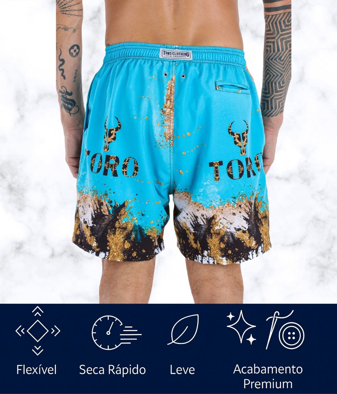 Short Toro Masculino Marble Dreams