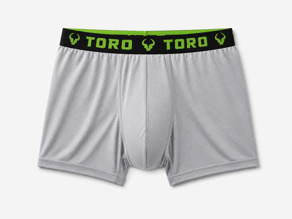 Cueca Toro  Dry cinza claro com elástico verde