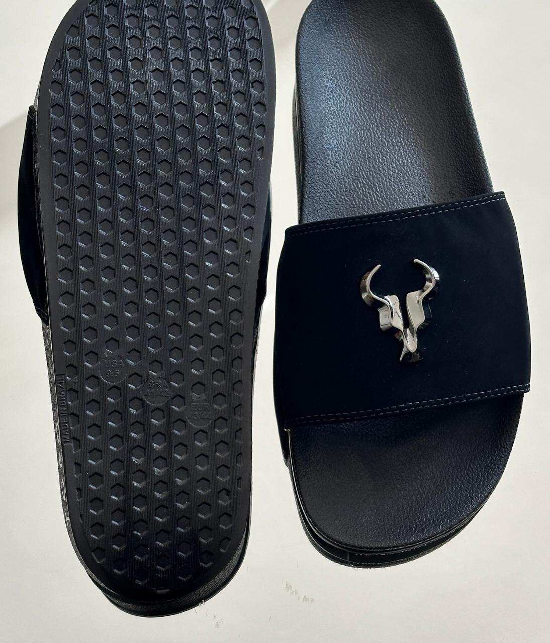 Chinelo Toro Slide Preto Hades Nobuck