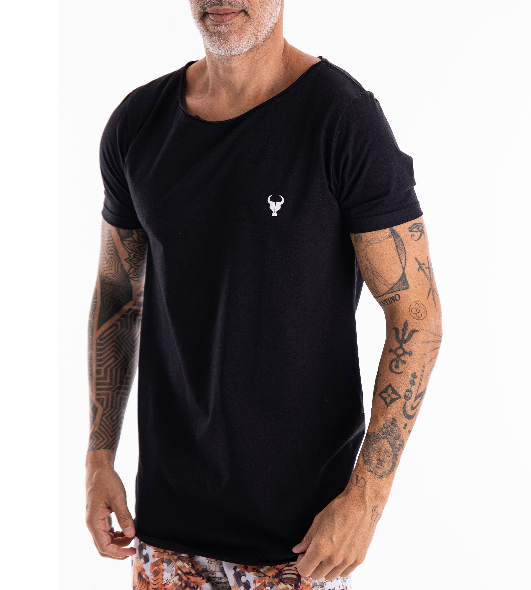 T-shirt Toro Long Corte à Fio Preto