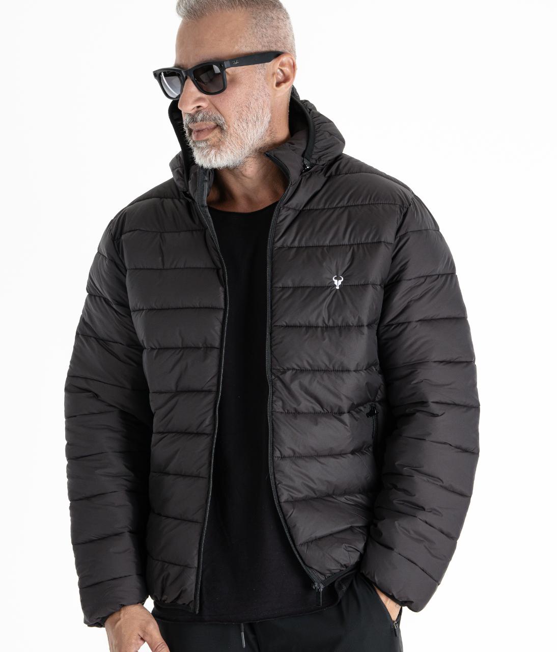 Jaqueta TORO Puffer Preta capuz destacável