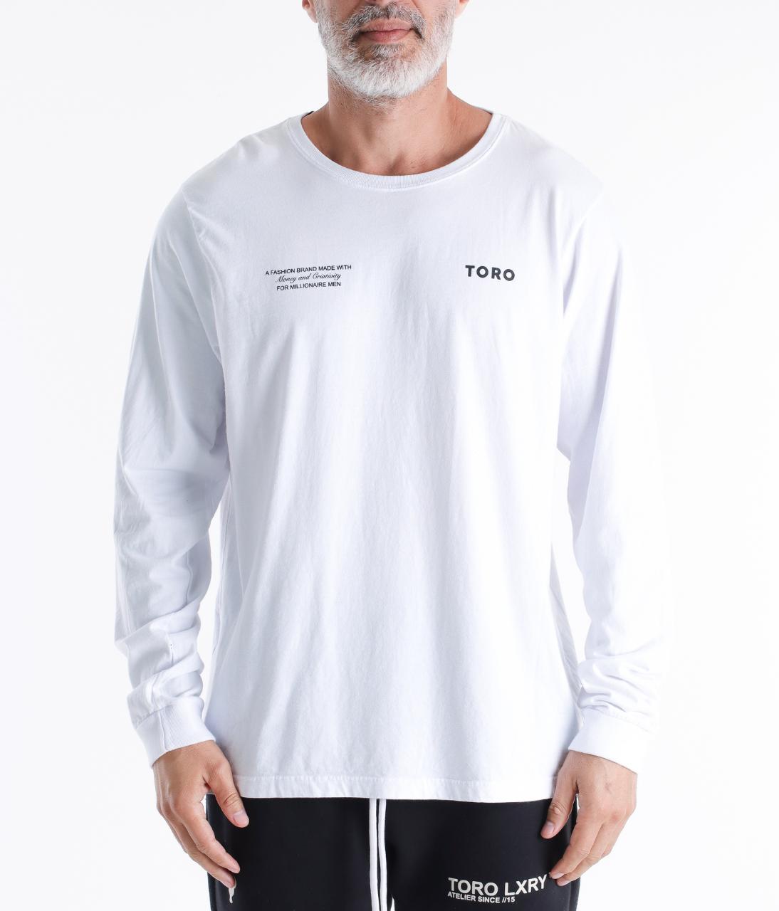 T-shirt Toro Manga Longa For Millionaire White