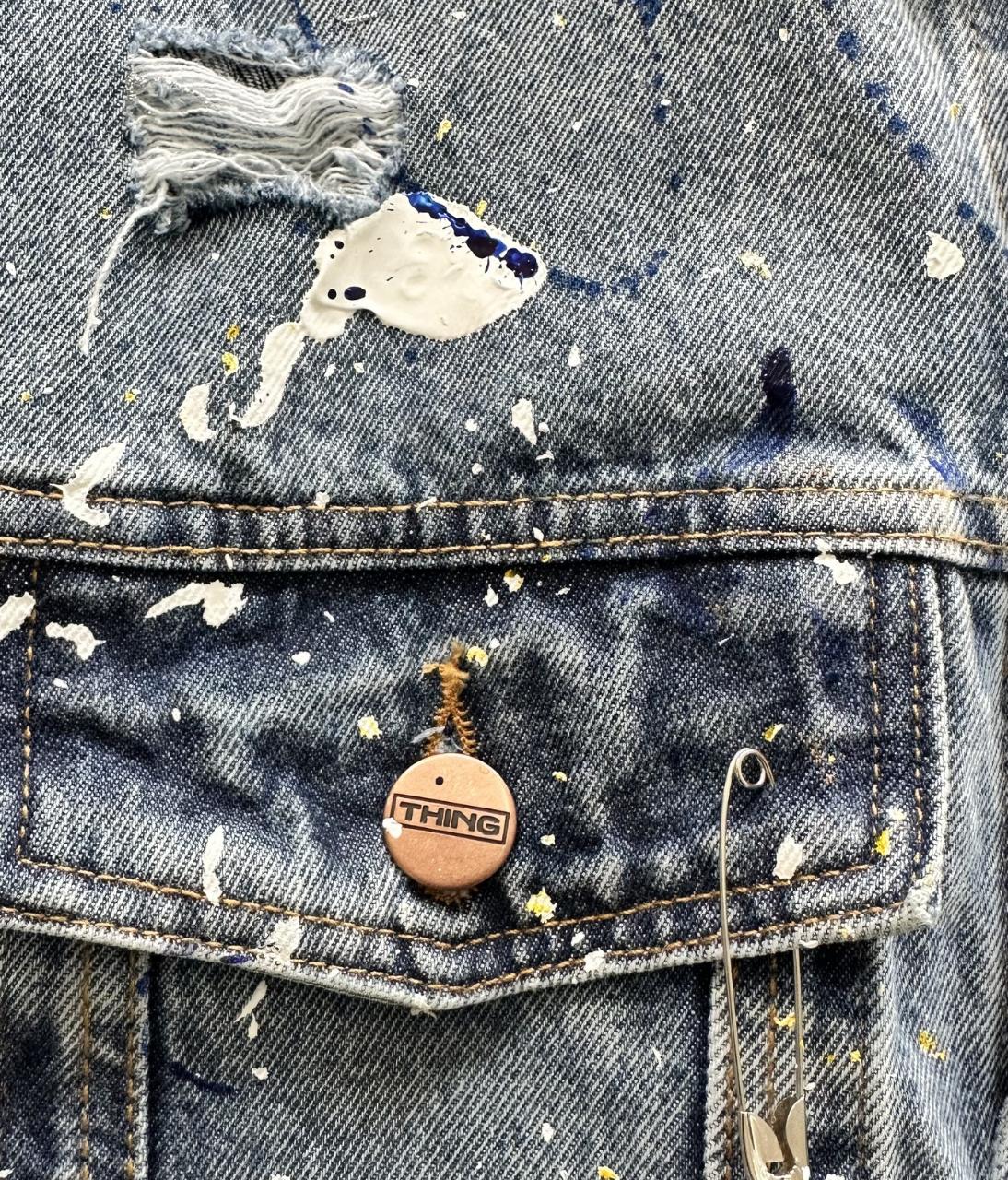 Jaqueta TORO Custom respingos Jeans Flame Skull
