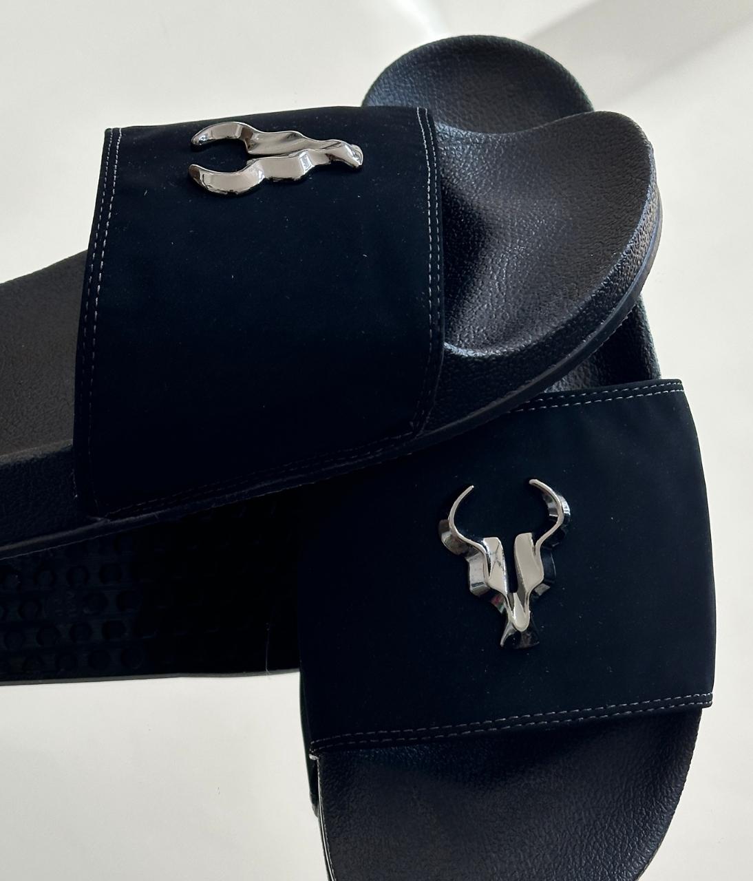 Chinelo Toro Slide Preto Hades Nobuck