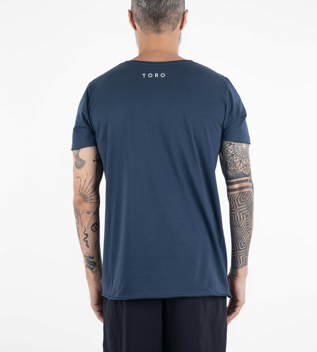 T-shirt Fio Egípcio Corte a Fio Marinho