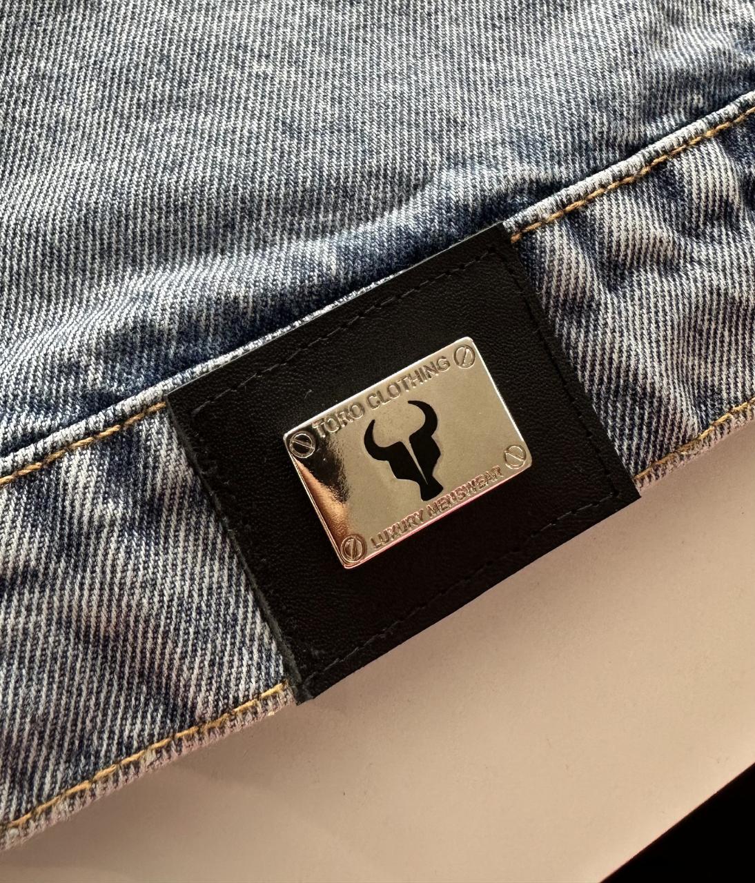 Jaqueta TORO Custom Jeans Flame Skull