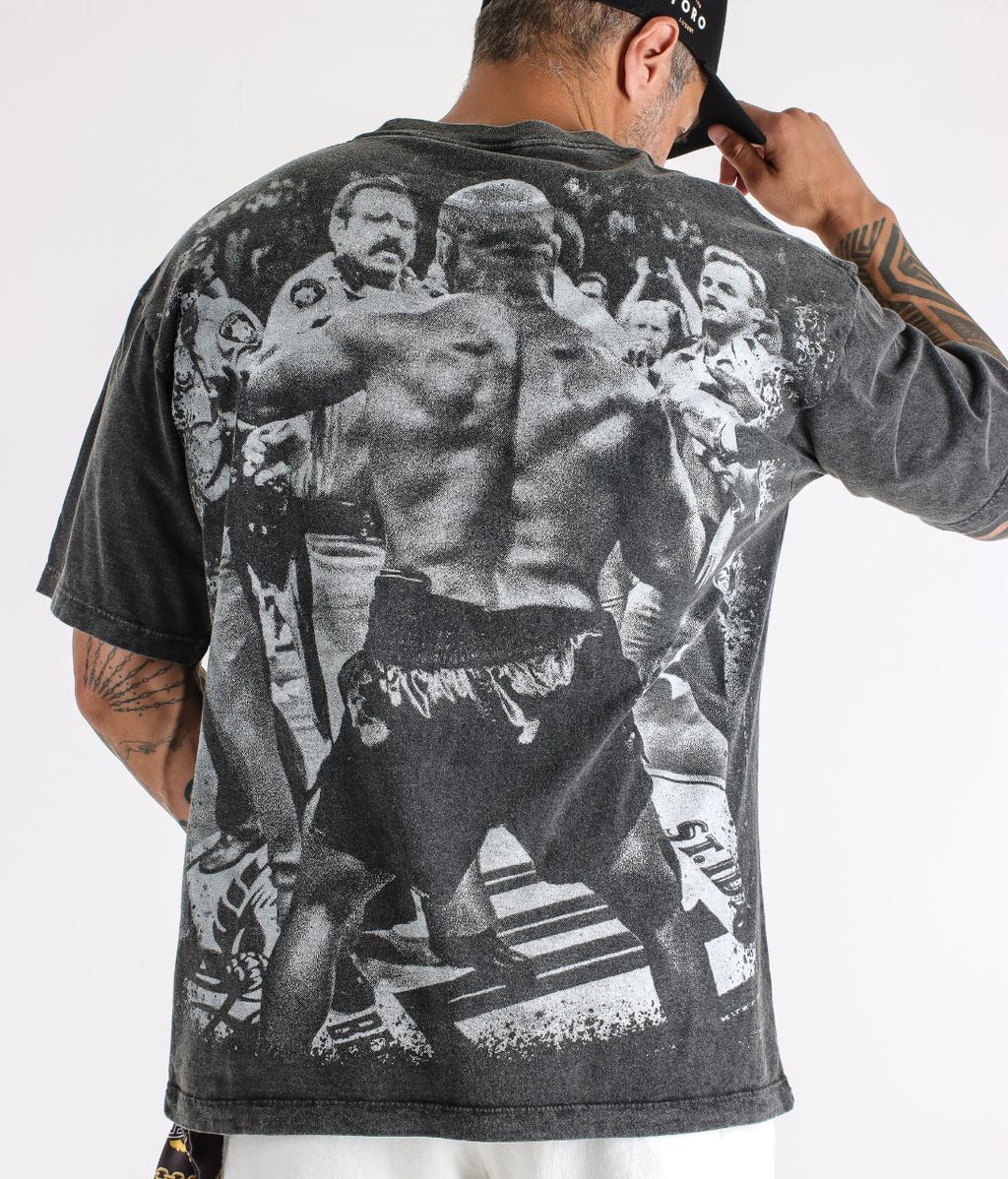 T-shirt Toro Over MiKe Tyson VS Police Cinza Stone