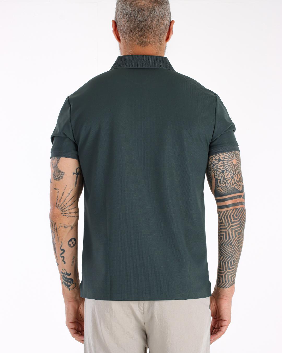 CAMISA POLO TORO TECH ZIPER VERDE PETROLEO POLIAMIDA