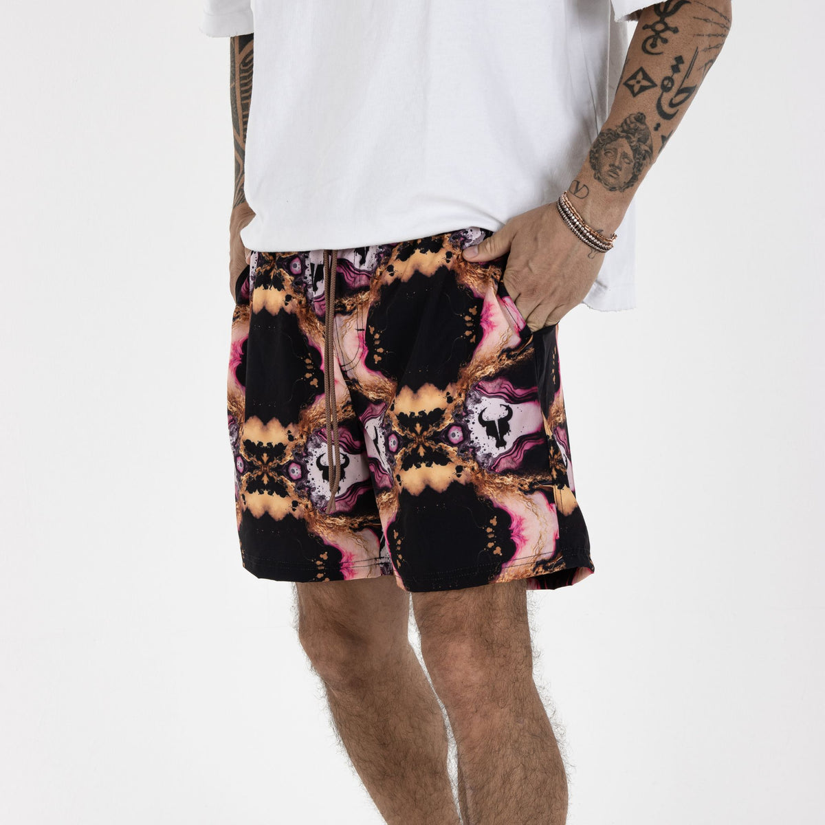 Short Toro Masculino Marble Noir Rose