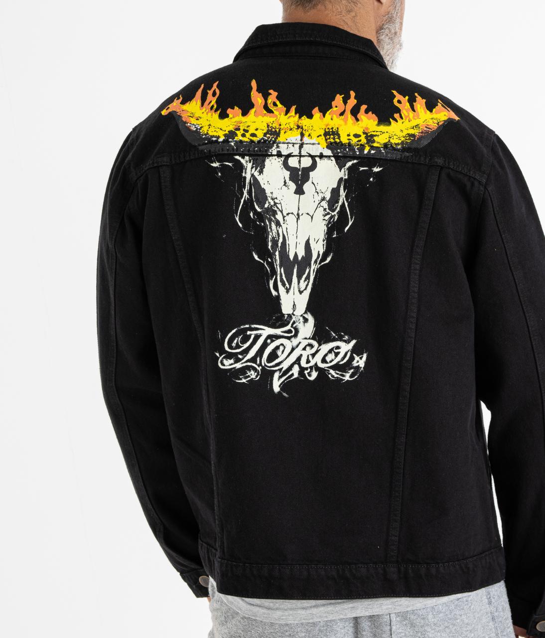 Jaqueta TORO Jeans preta Flame Skull