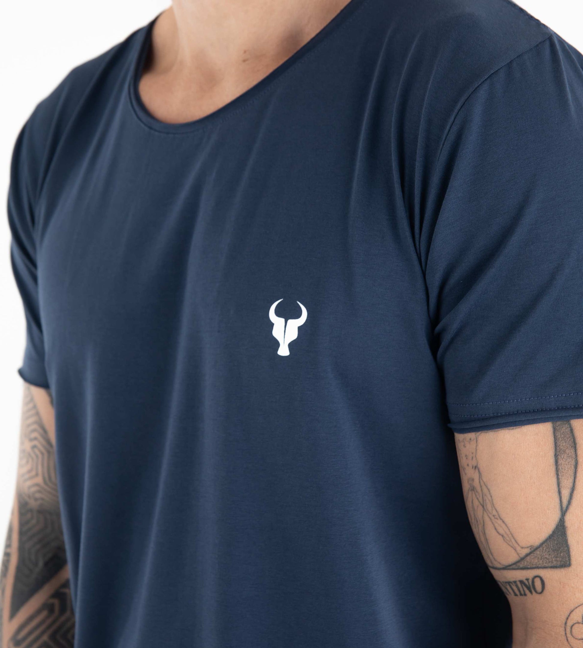 T-shirt Fio Egípcio Corte a Fio Marinho