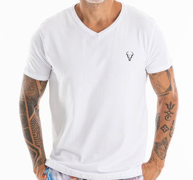 T-shirt Toro Decote "V" egípcio Branca Staff