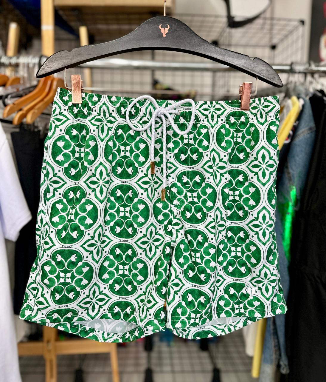 Short Toro Masculino Azulejo Mediterrâneo