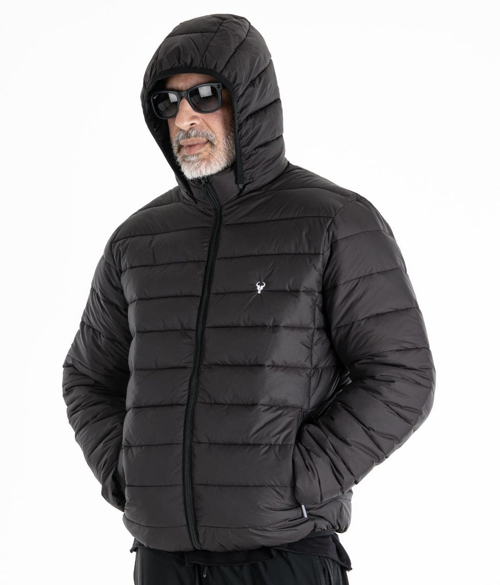 Jaqueta TORO Puffer Preta capuz destacável