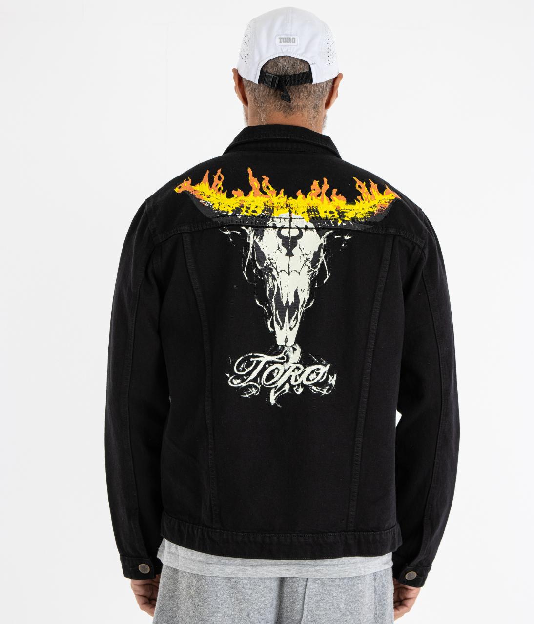 Jaqueta TORO Jeans preta Flame Skull