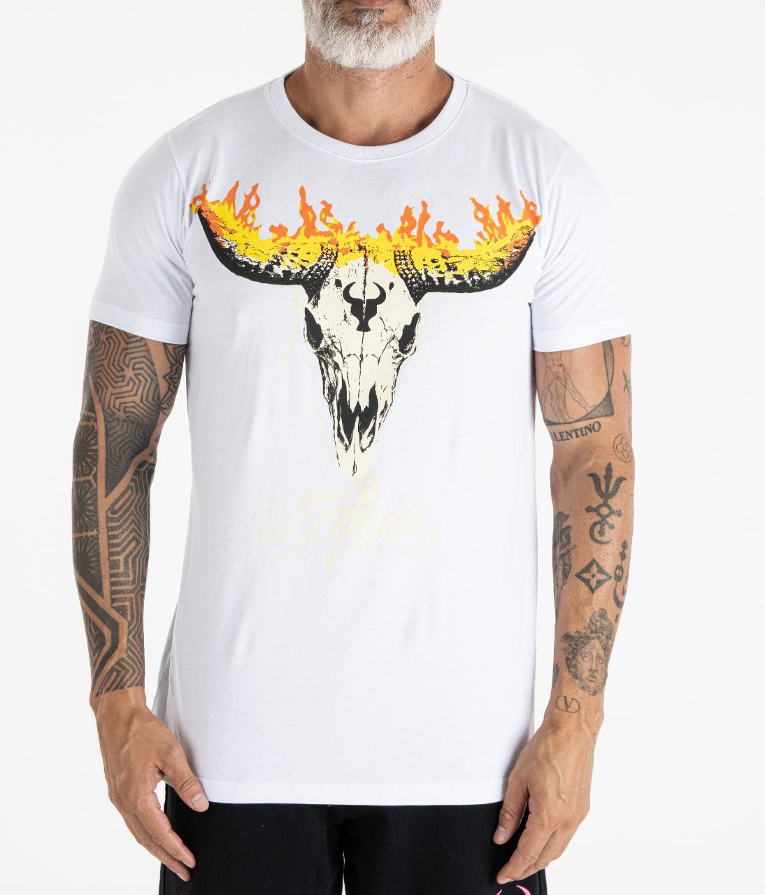 T-shirt TORO Flame Skull White