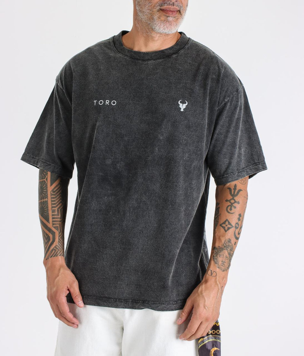 T-shirt Toro Over MiKe Tyson VS Police Cinza Stone