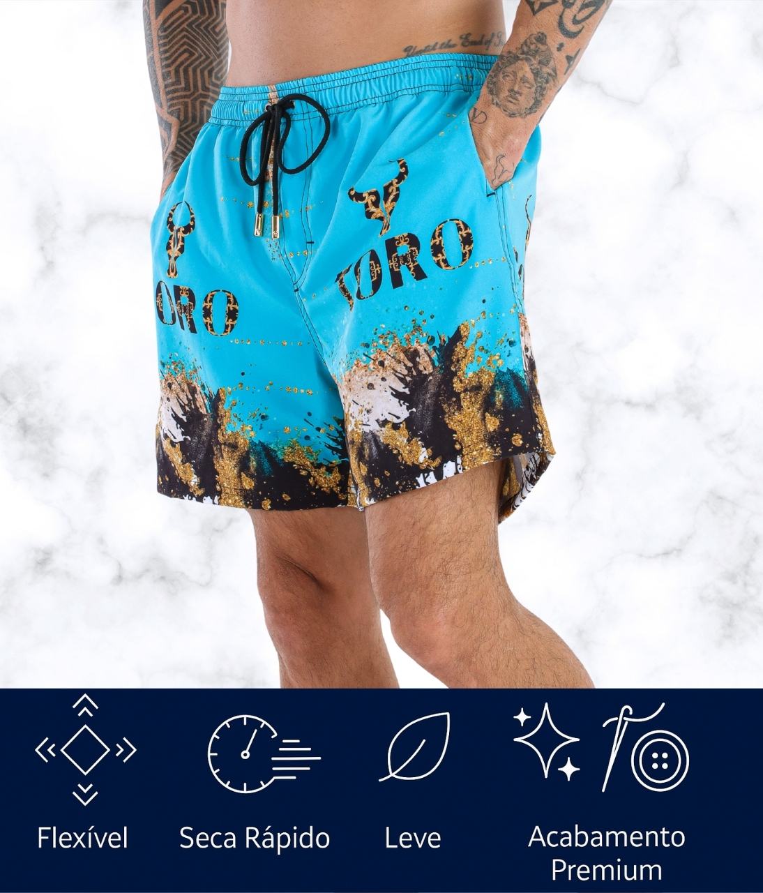 Short Toro Masculino Marble Dreams