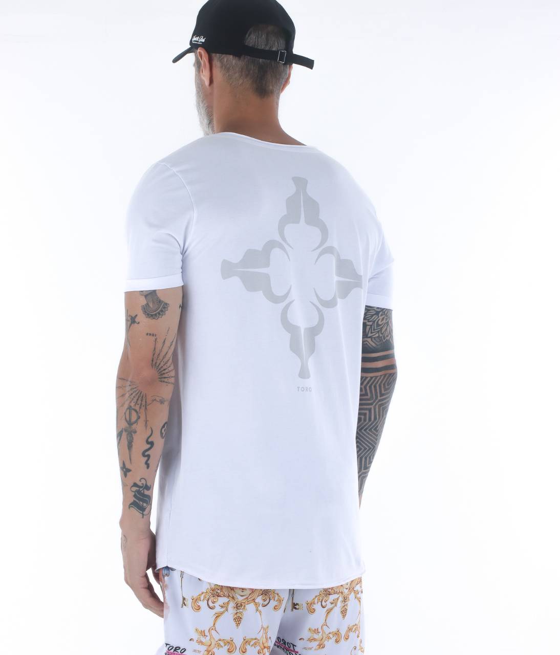 T-shirt Toro Long Monograma Branco