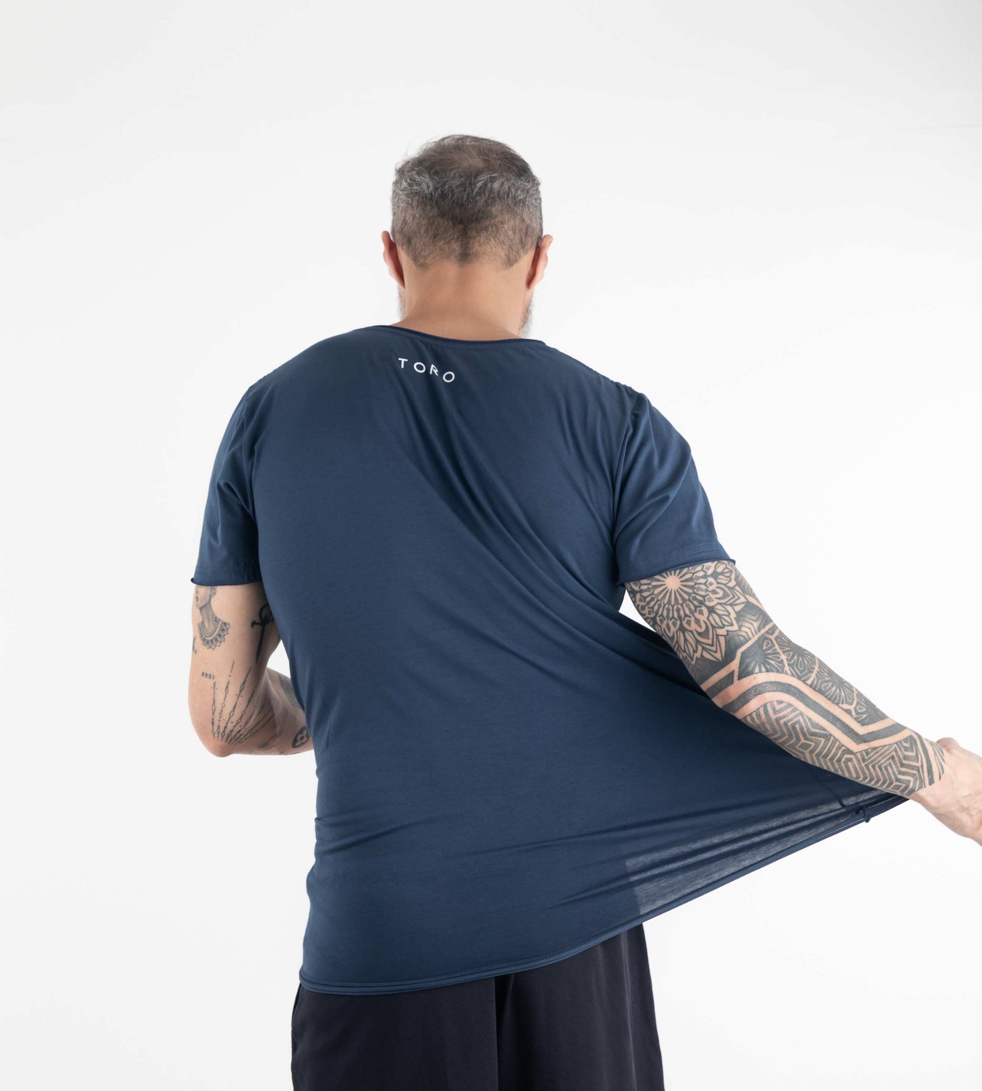 T-shirt Fio Egípcio Corte a Fio Marinho
