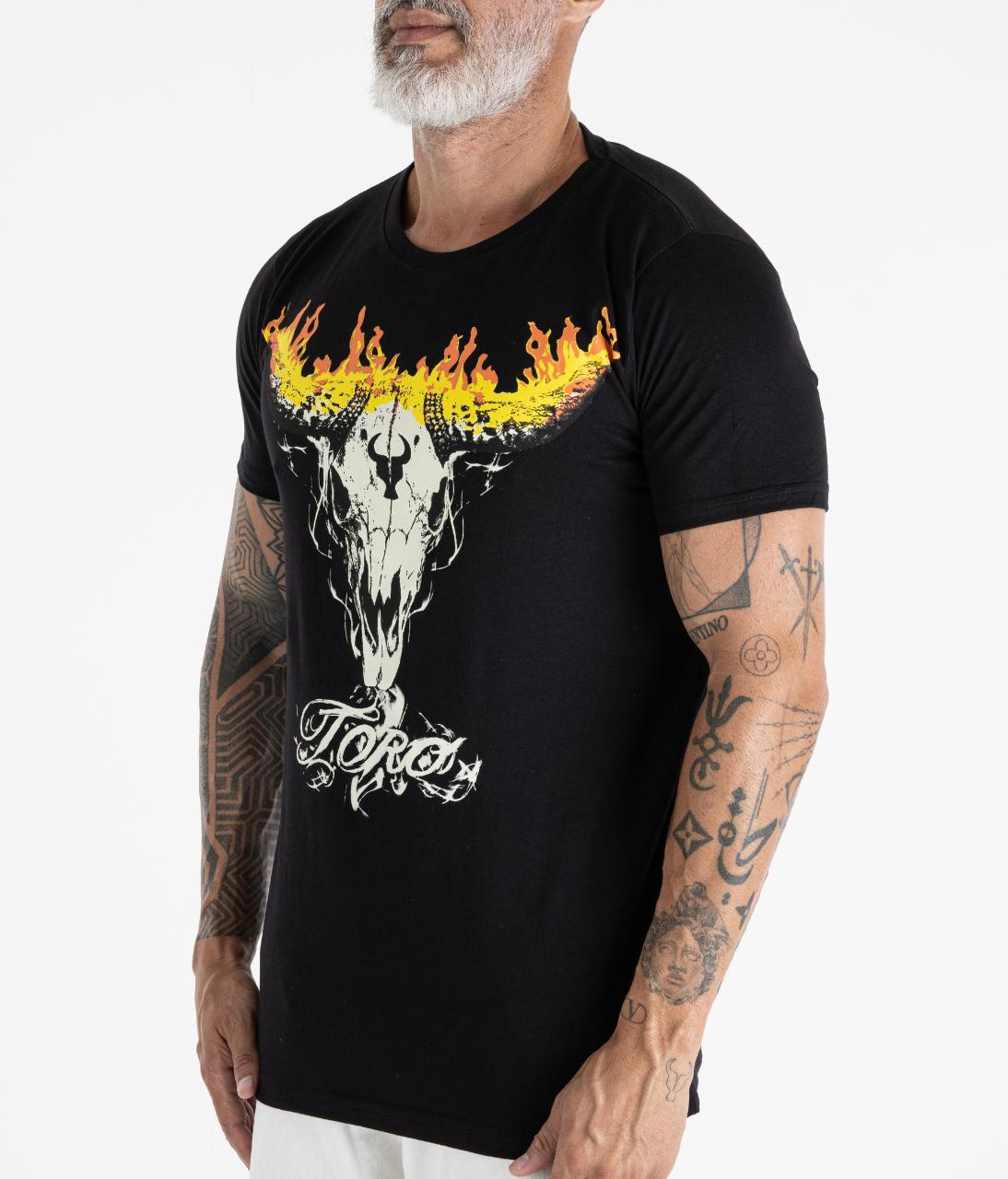 T-shirt TORO Flame Skull Black