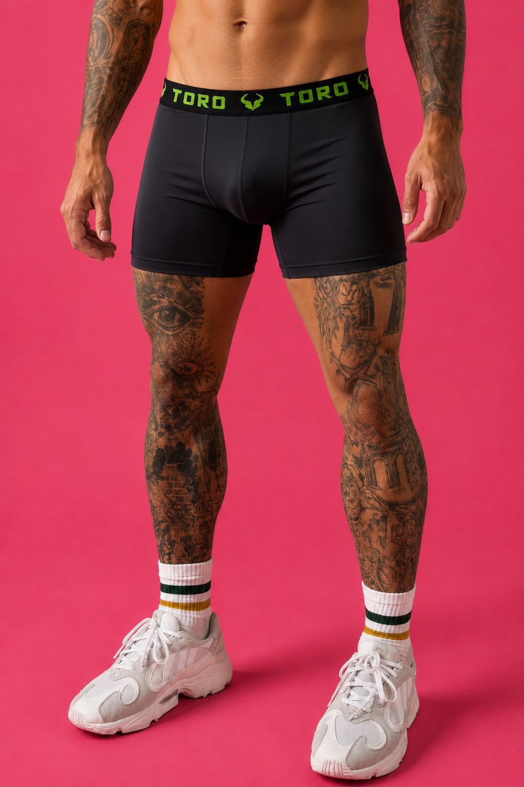 Cueca Toro Preta com elástico verde